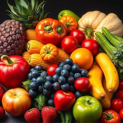 A colorful assortment of fruits and vegetables