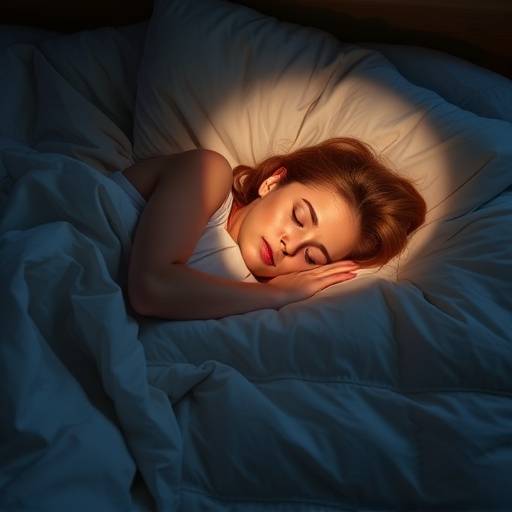 A person sleeping peacefully in bed under a soft duvet